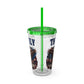 Patriotic Eagle 16oz Tumbler with Straw — "Happy 4th of July" USA Design