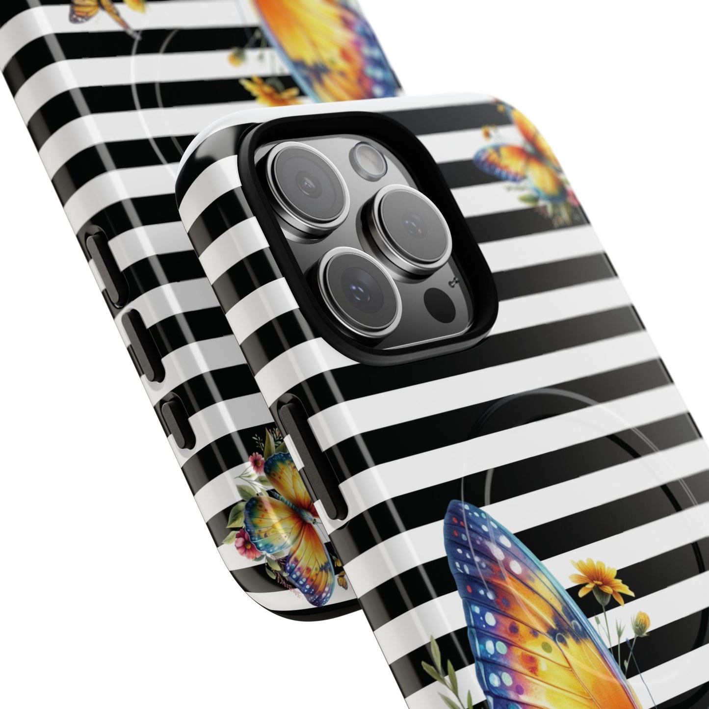 Botanic Flight Tough iPhone Magnetic Cases, Floral iPhone Cover, Stylish Tech Accessory, Gift for Nature Lovers, Butterfly Design, Unique Phone Protector