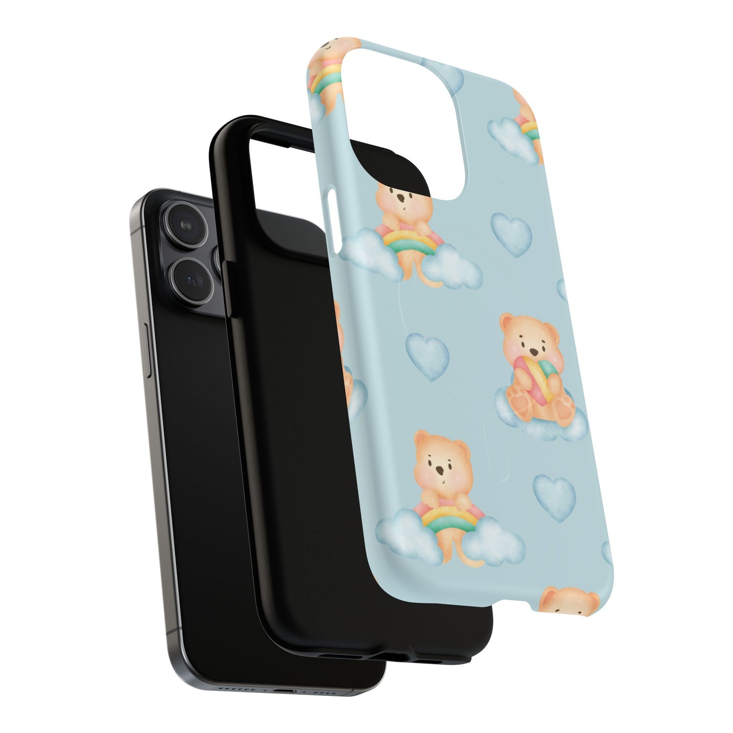 Cute Bear Magnetic iPhone Case, Kid-Friendly iPhone Cover, Stylish Cell Accessory, Gift for Kids, Durable Design for Any Occasion