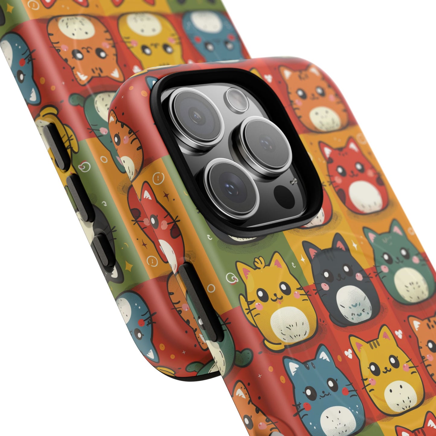 Cute Kawaii Cat iPhone Case, Tough Magnetic iPhone Case, Animal Lover Gift, Kawaii iPhone Cover, Fun Cat Design