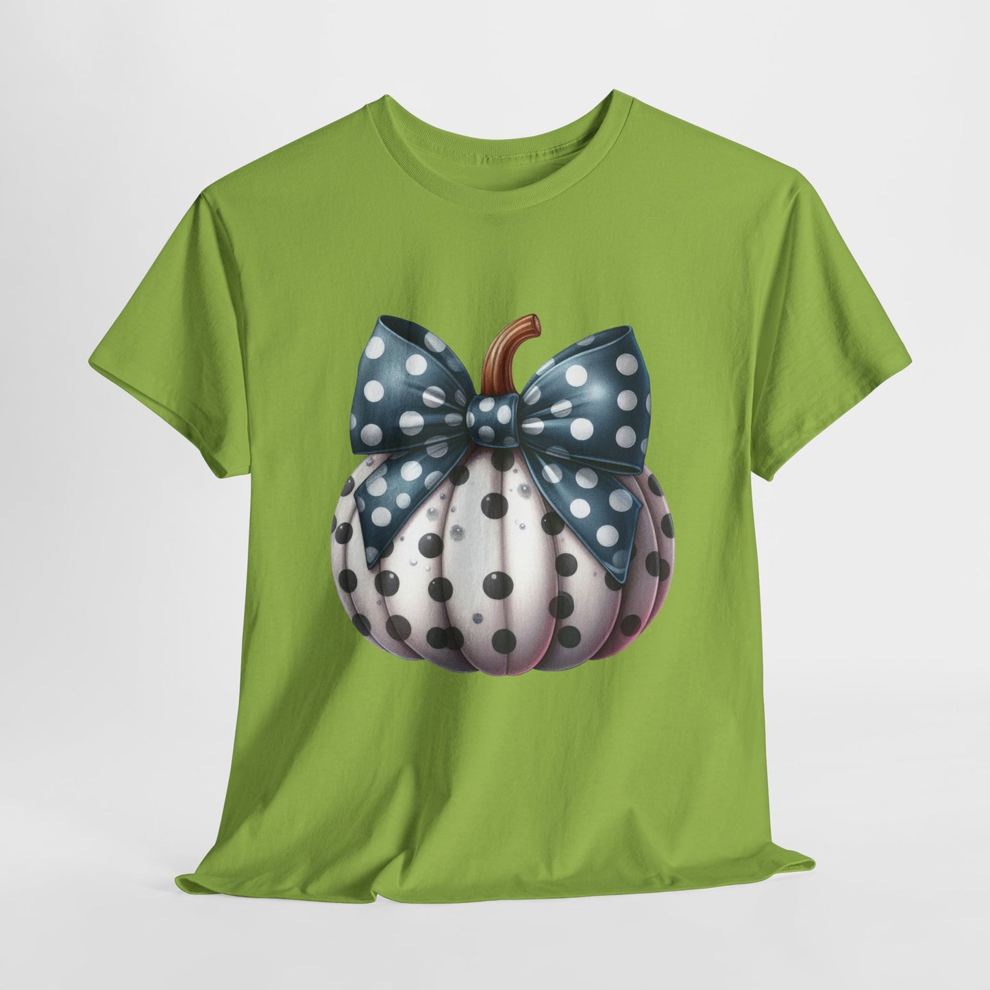 Polka Dot Pumpkin Charm Unisex Heavy Cotton Tee