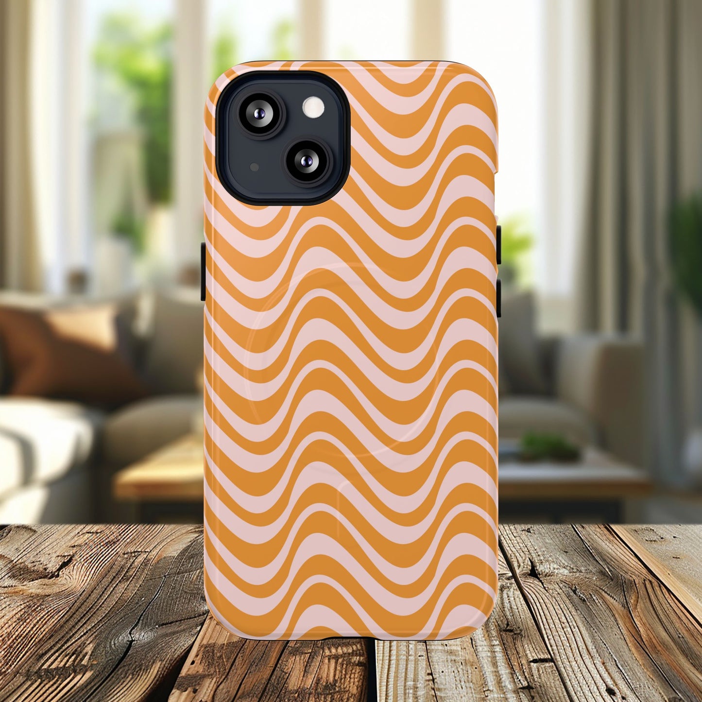 Stylish Tough Magnetic Case for Your iPhone - Trendy Wave Design, Durable Protector, Gift for Her, Cool Tech Accessory, Unique iPhone Cover, Magsafe iPhone Cover.