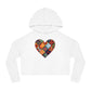 Patchwork Hearts Women’s Cropped Hooded Sweatshirt