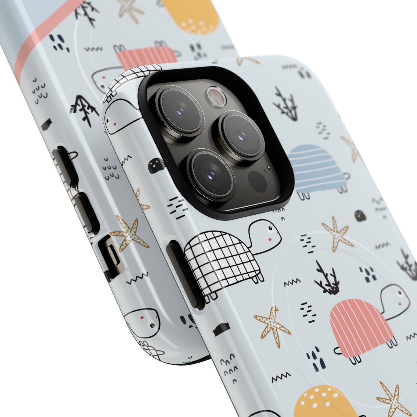 Personalized Cute Turtle Tough Magnetic MagSafe® Cell Cover, Ocean Theme Case, Sea Life Gift for Beach Lovers, iPhone® 13, 14, iPhone 15, iPhone 16, iPhone 17, Pro, Pro Max, Plus Cases.