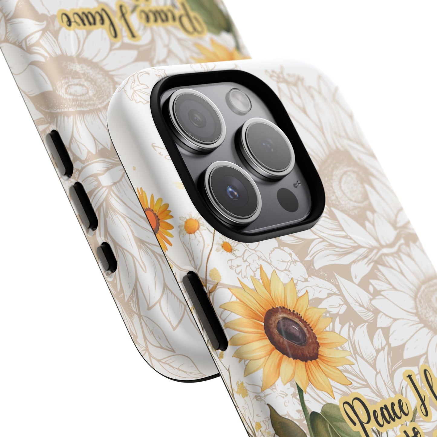 Peace I Leave with You John 14:27,  Inspirational Gift, Tough iPhone Magnetic Case  Scripture, Sunflower Bible Verse, MagSafe® iPhone® Tough Case, iPhone 14, iPhone 15, iPhone 16, Pro, Pro Max, Plus