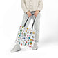 Personalized Classroom Couture Composition Book Inspired Canvas Tote Bag with Colorful Straps, Cute School Bag, Eco-Friendly Tote, Back to School Shopping Bag, Teacher Gift Idea