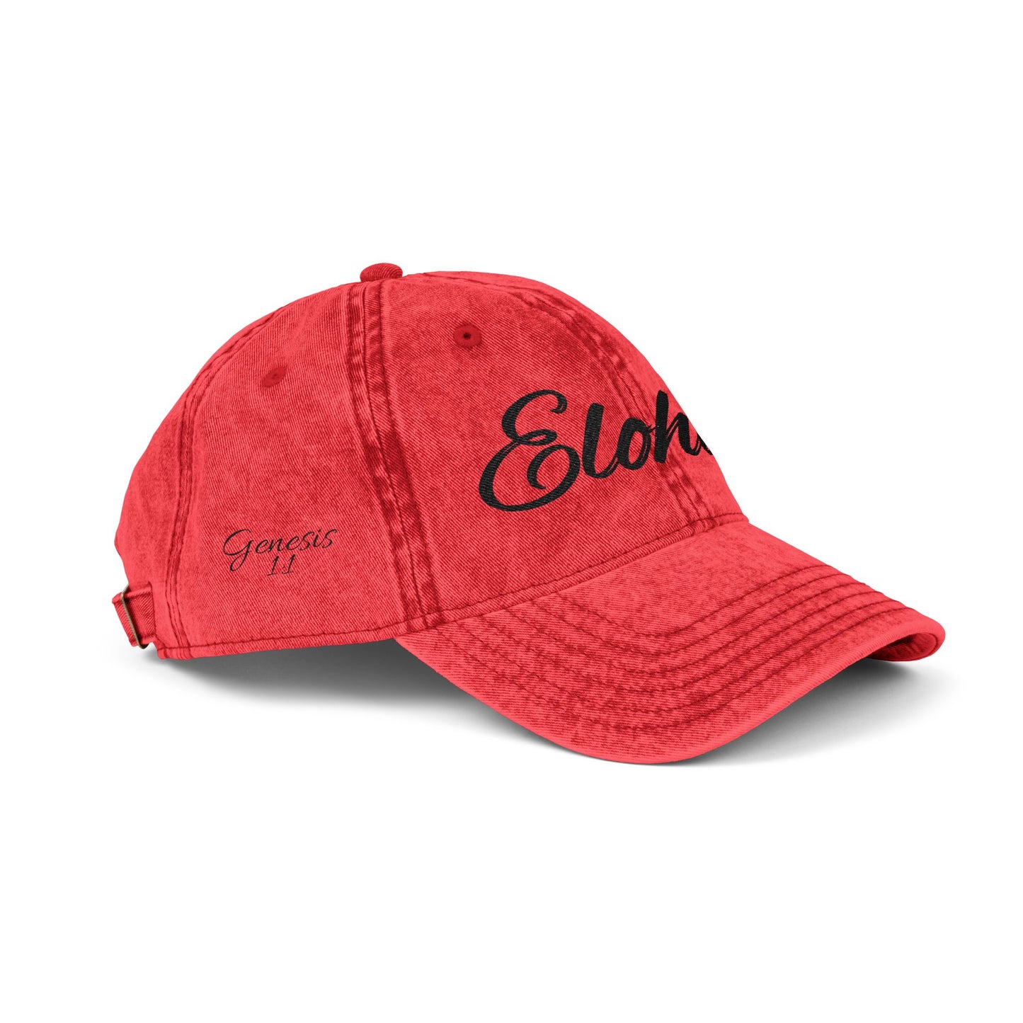 Vintage Embroidered Dad Cap with 'ELOHIM GENESIS 1:1' - Stylish Casual Hat, Gift for Him/Her, Summer Accessory, Trendy Streetwear, Spiritual Fashion