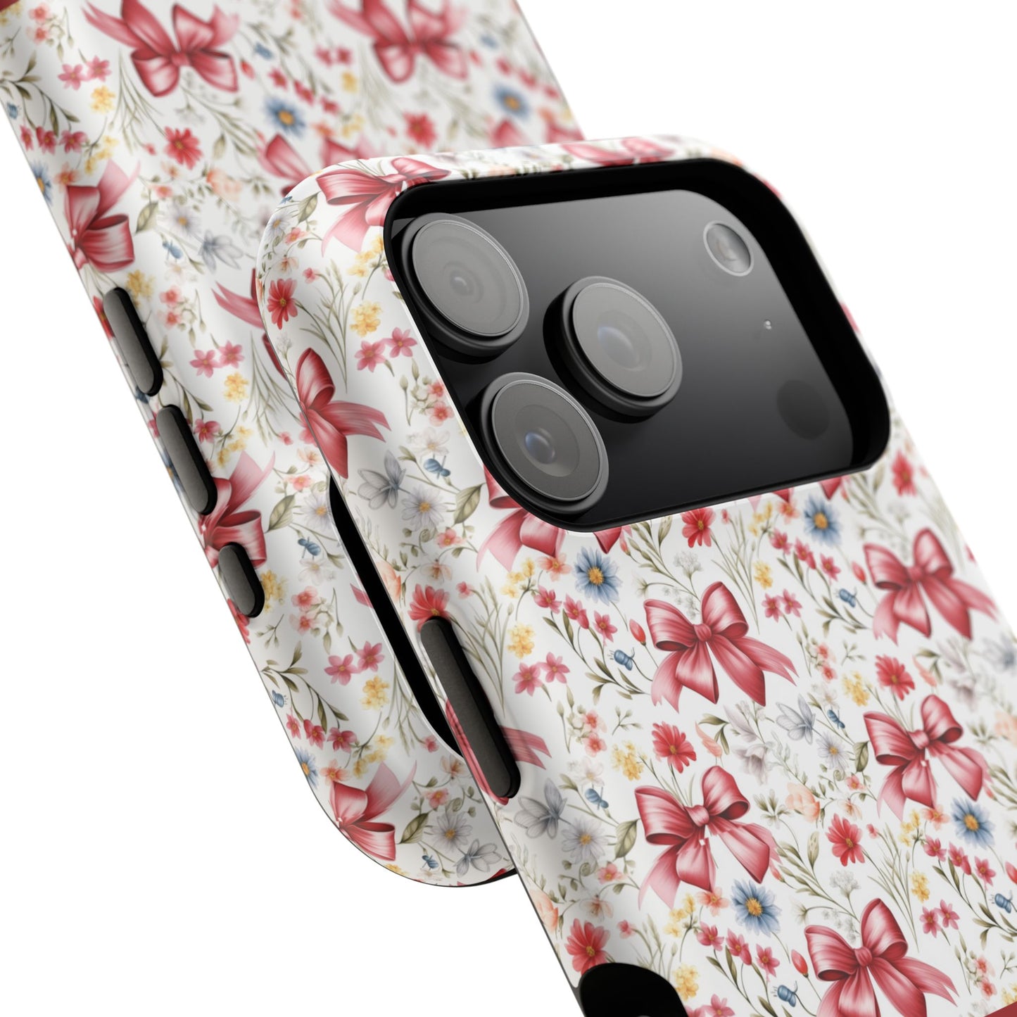 Personalized Rosette Coquette Floral Bow iPhone and Samsung Impact-Resistant Case — Custom Name Case