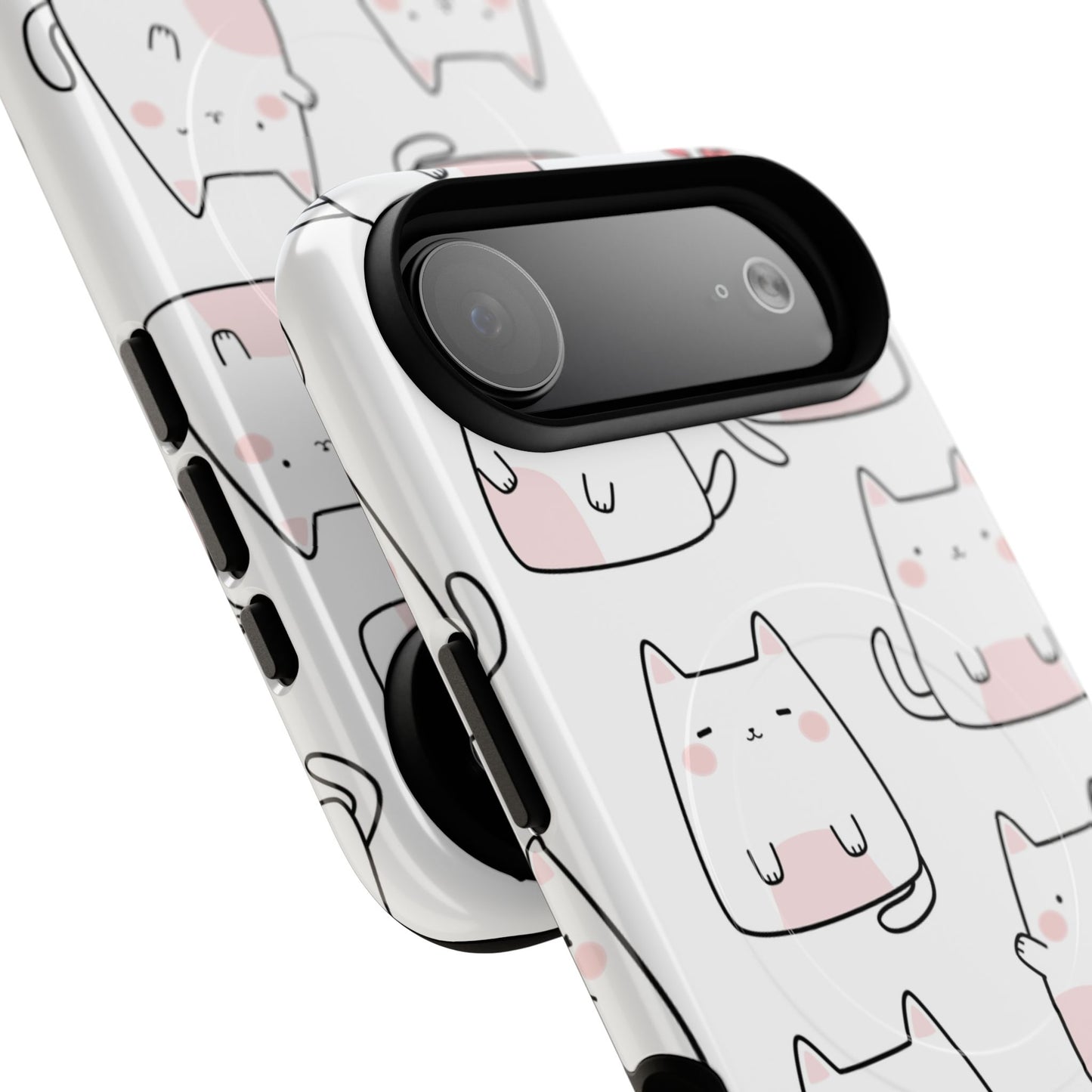 Cute Kawaii Cat Tough Magnetic iPhone Case, Cute Cat Lover Gift, Kawaii iPhone Cover, Tough iPhone Case, Unique Pet Themed Accessory,