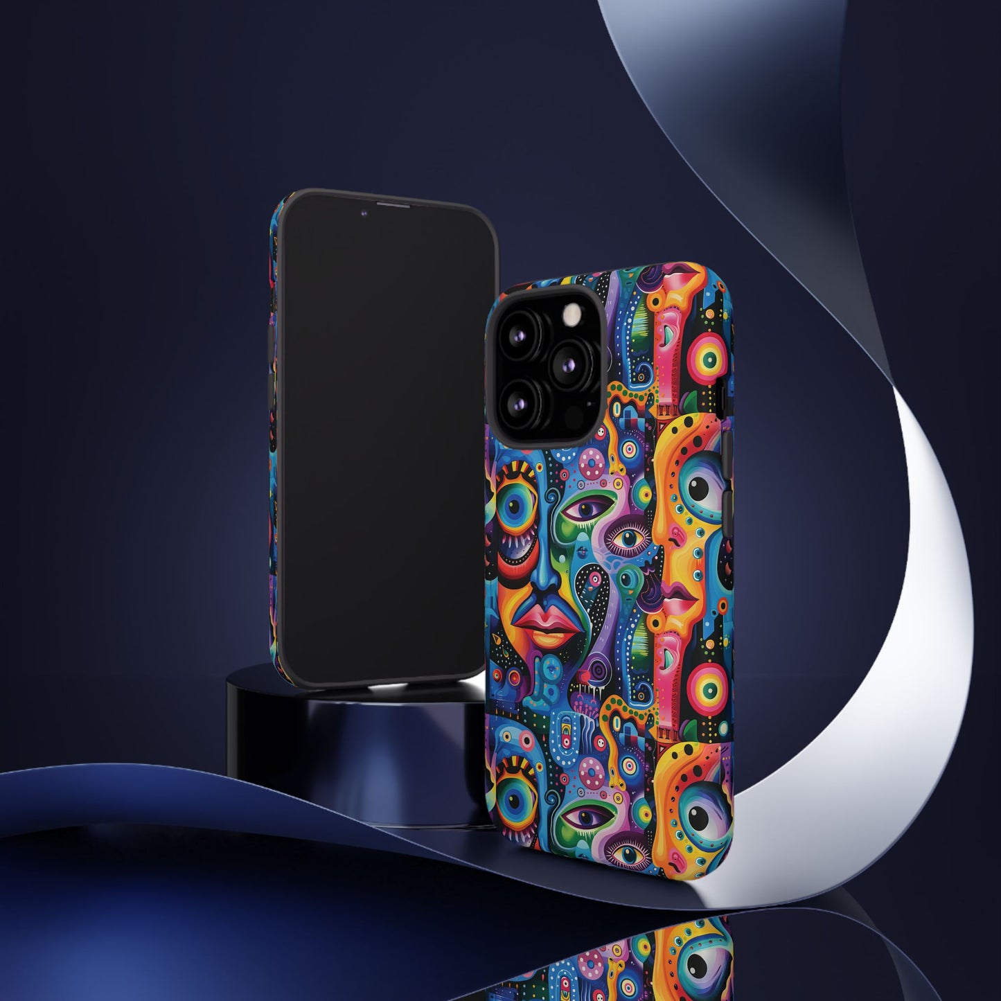 Psychedelic Visions Colorful Art iPhone Case - Tough Cases with Vibrant Abstract Design