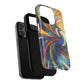 Mosaic Peacock Feathers Magnetic Phone Case, Tough Phone Shell, Vibrant Art Case, Gift for Her, Unique Phone Accessory, Wildlife Lover's Gift, Stained Glass Case.