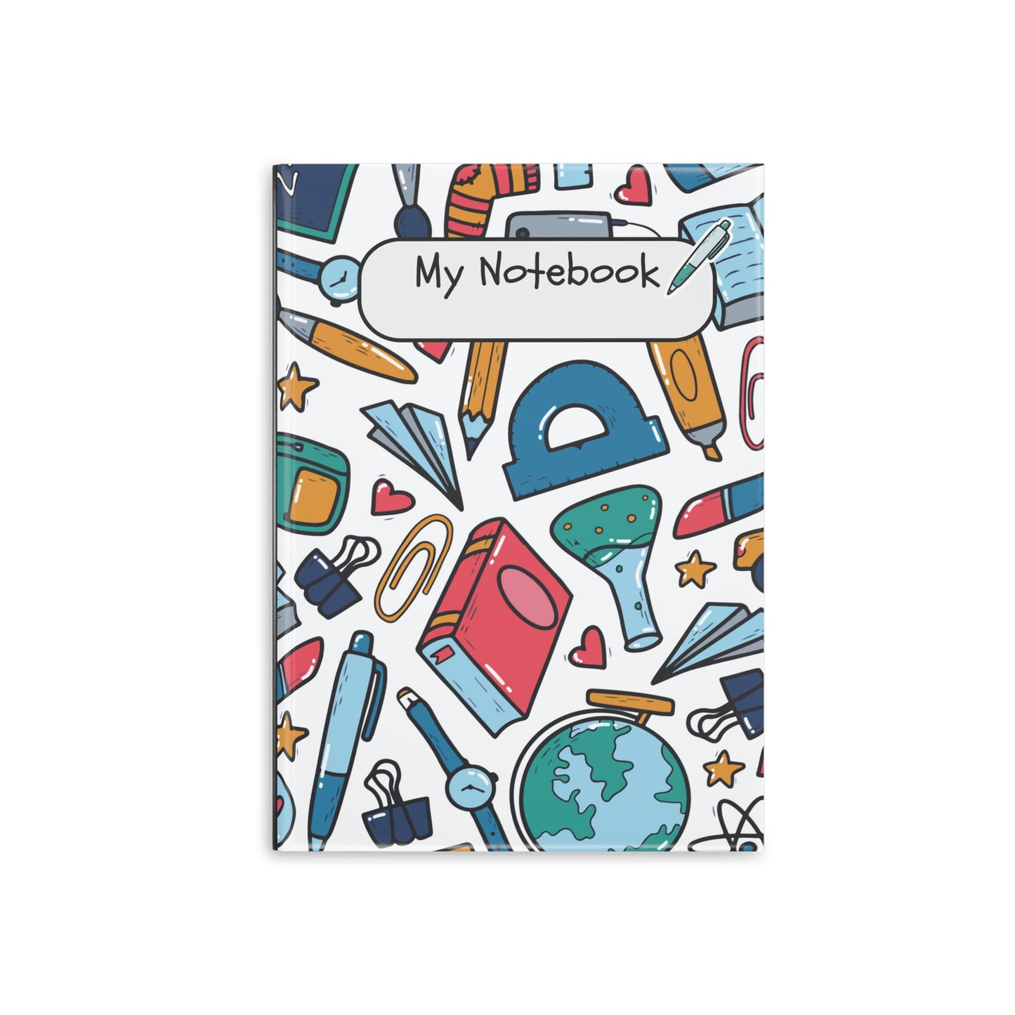 Black School Doodles Hardcover Notebook with Puffy Covers (PY)