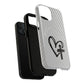 Tough Magnetic Phone Case with Heart & Cross Design, Durable Phone Cover, Unique Gift for Her, Stylish Accessory, Everyday Use