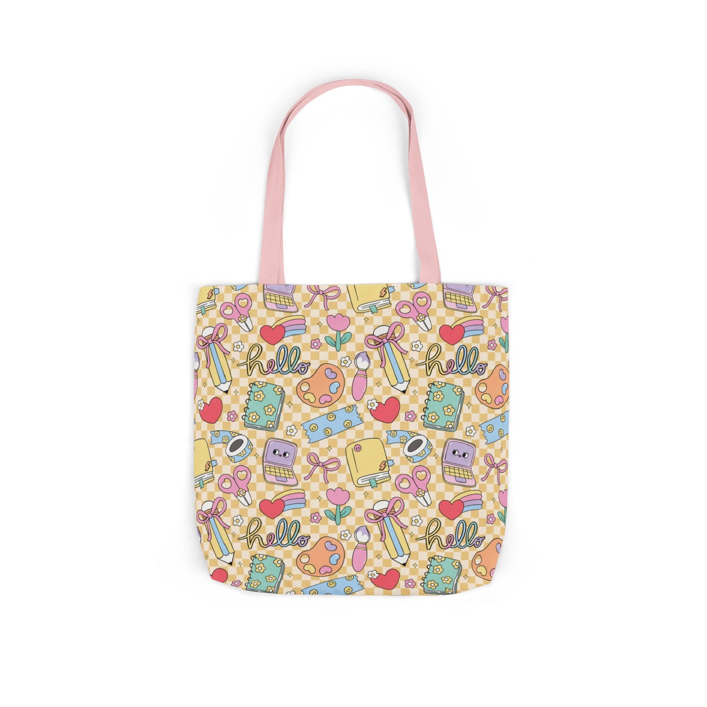 Personalized Doodle Daydream Composition Book Inspired Canvas Tote Bag with Colorful Straps, Cute School Bag, Eco-Friendly Tote, Back to School Shopping Bag, Teacher Gift Idea