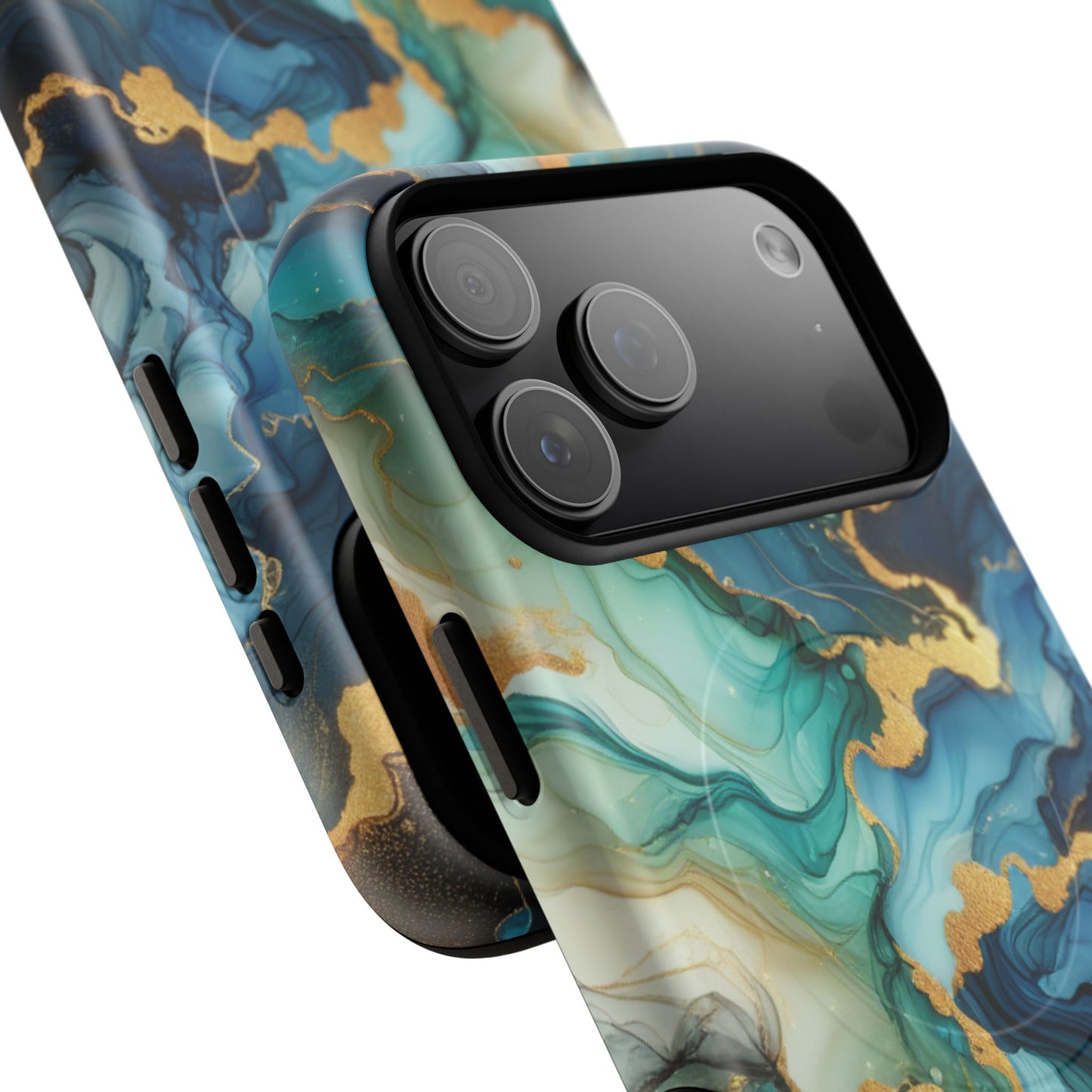 Ocean Quartz Luxe Marble Pattern Tough Magnetic iPhone Case, Phone Accessories, Luxury Gift, Durable iPhone Cover, Unique Design for iPhone Users.