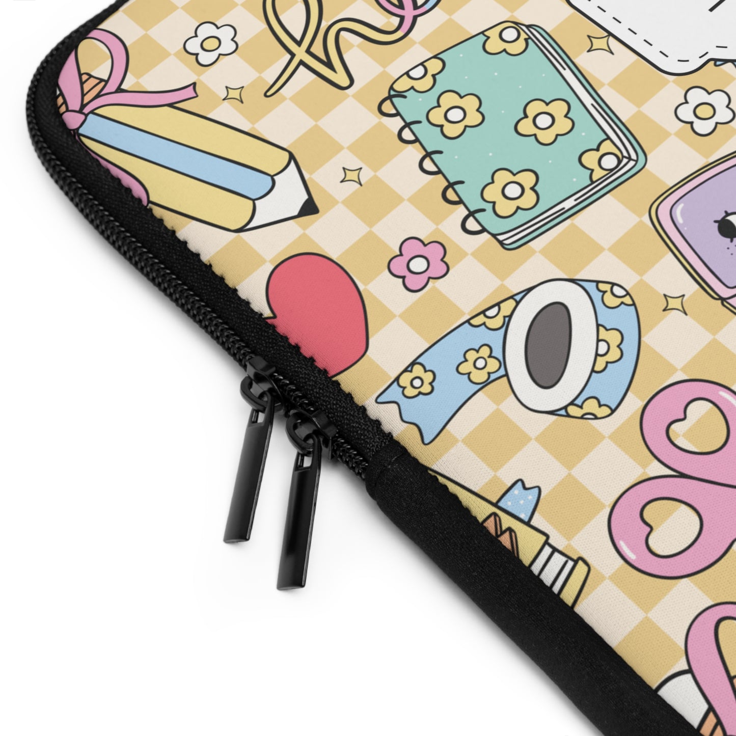 Personalized Doodle Daydream Laptop Sleeve with Composition Book Inspired Design, Customizable Tech Case, School Supplies, Gift for Students, College Essentials, Back to School