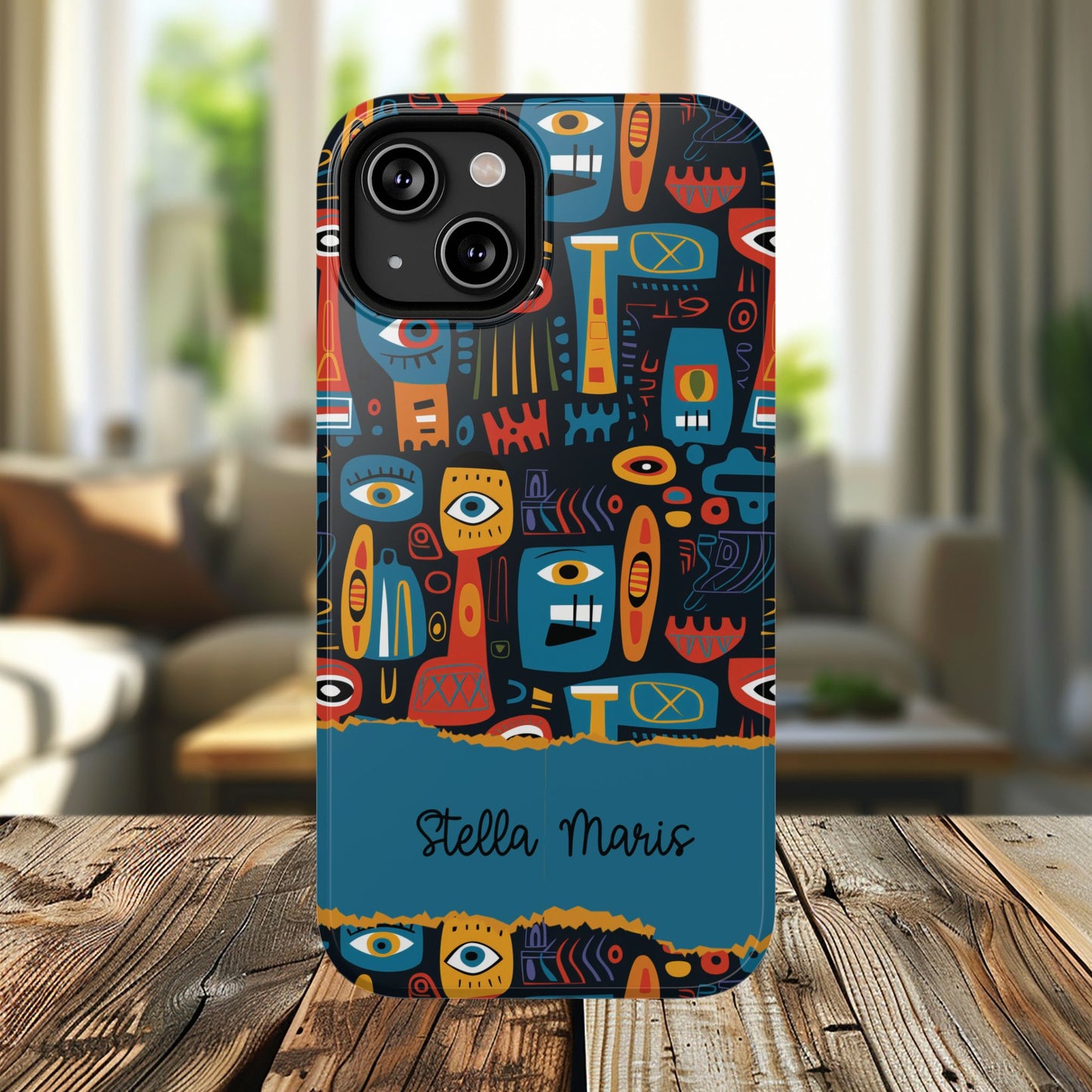 Personalized Colorful Abstract Faces Clear Impact-Resistant Case