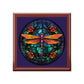Stained Glass Dragonfly Jewelry Box — Floral Keepsake Box