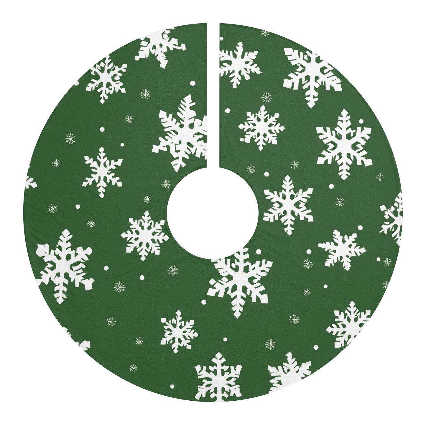 Green Snowflake Elegance Christmas Tree Skirts