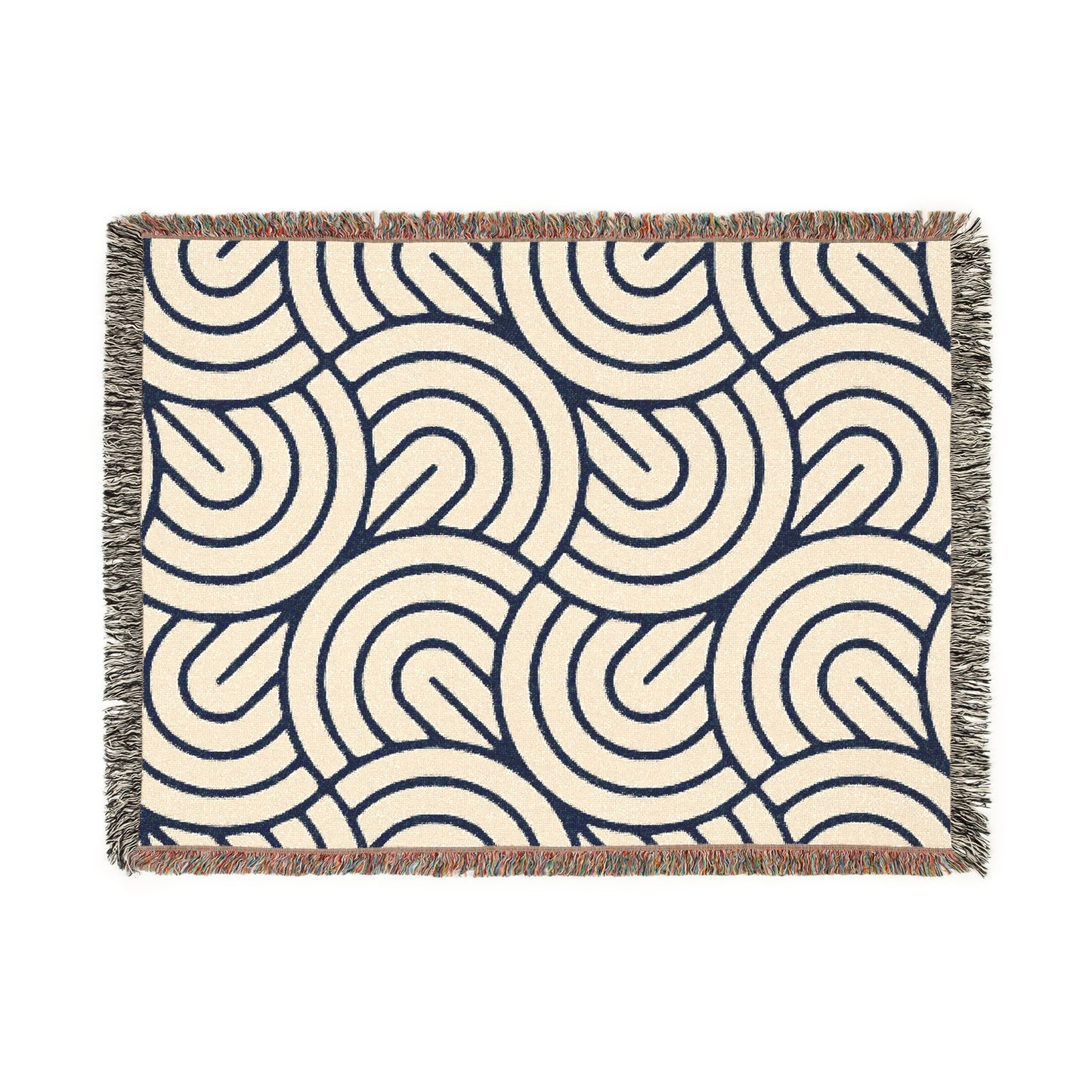 Monochrome Maze Tapestry Woven Blanket