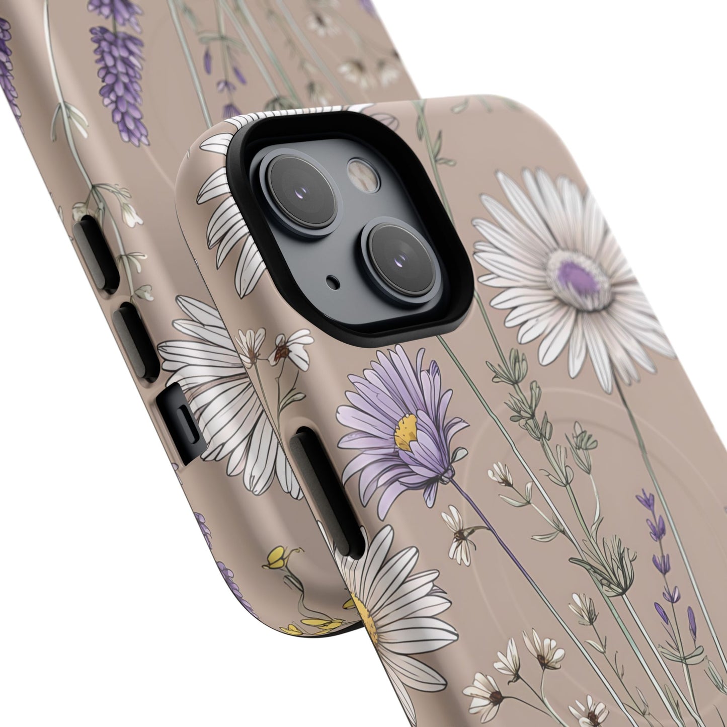 Lavender Floral Tough Magnetic Phone Case | Durable Protective Cover, Flower Design, Gifts for Her, Phone Accessories, Nature Lover