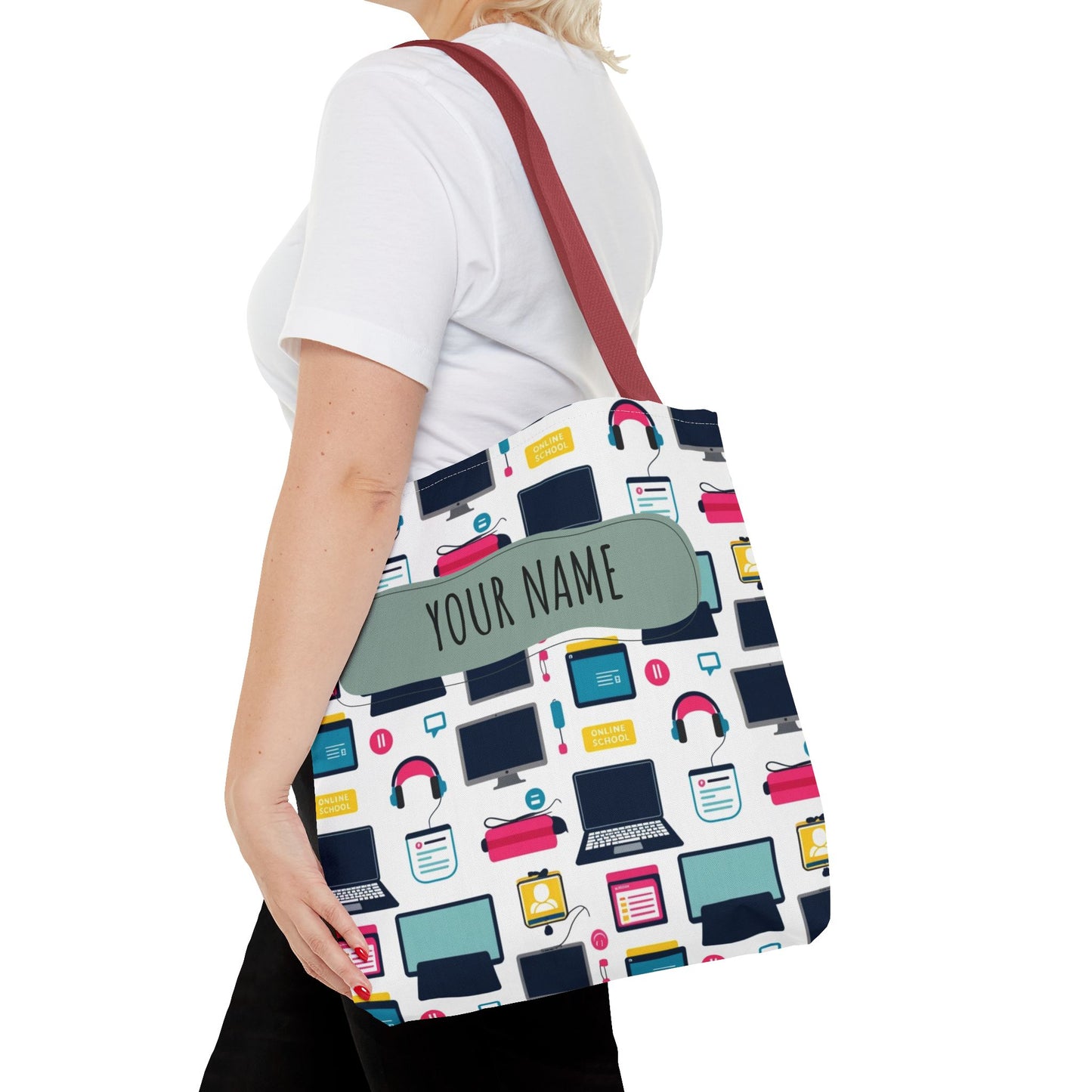 Techie Tote Bag - Stylish Personalized Tote for Students, Gift for Tech Lovers, Eco-Friendly Shopping Bag, Back to School.