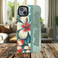 Personalized Tropical Floral Phone Case – Stylish Tough Magnetic Cases for iPhone, Customizable with Names, Perfect Gift for Nature Lovers