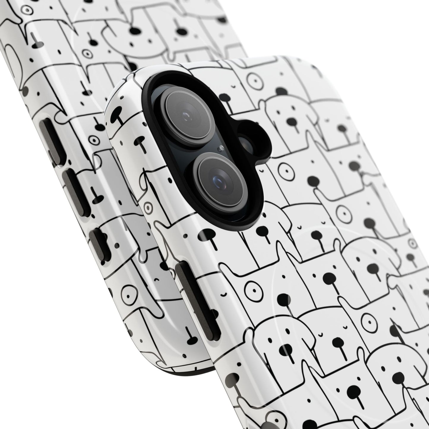 Cute Woof Line-Up iPhone Case, Tough Magnetic Case for Pet Lovers, Stylish Phone Accessory, Gift for Dog Owners, Protective Pet Case