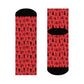 Winter Wonderland Red Crew Socks - Soft & Elastic Polyester/Spandex Blend - One Size Fits All