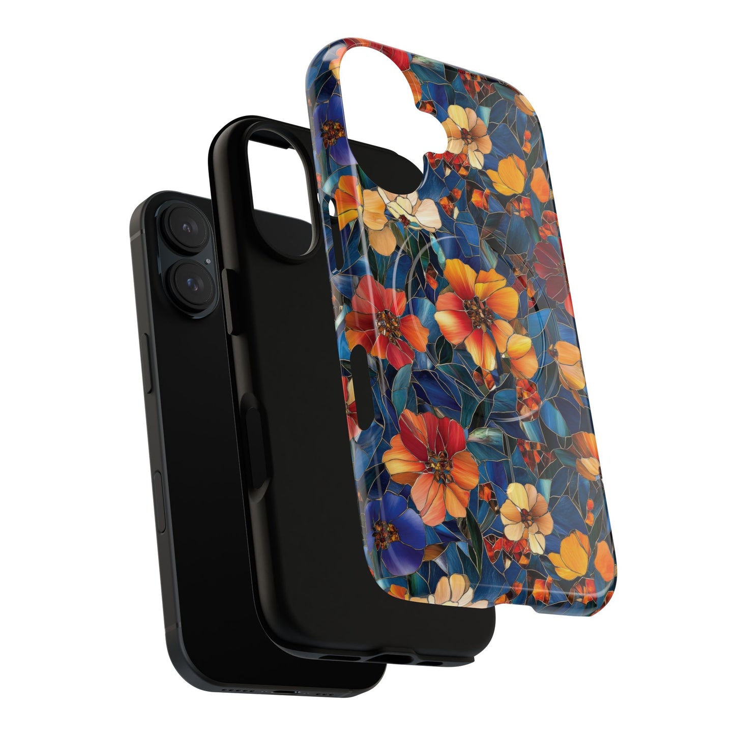 Cathedral Petals Tough Magnetic iPhone Case, Durable, Stylish, Unique Floral Design, Gifts for Her, Birthday, Everyday Use, Stained Glass iPhone Case.