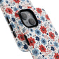 Patriotic Floral Dreams Tough Magnetic iPhone Cases, Durable, Stylish, Gift for Her, Protective Phone Cover, Spring Floral Design