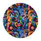 Psychedelic Visions Colorful Abstract Faces Mouse Pad - Artistic Desk Accessory