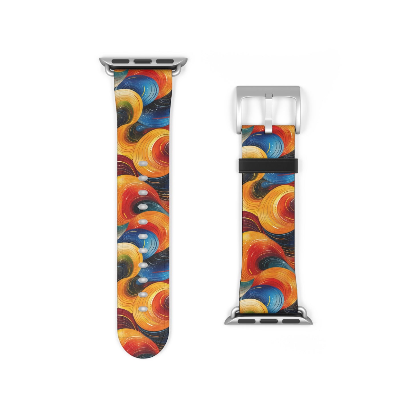 Cosmic Swirl Vibrant Art Watch Band - Colorful Abstract Design for Apple Watch.