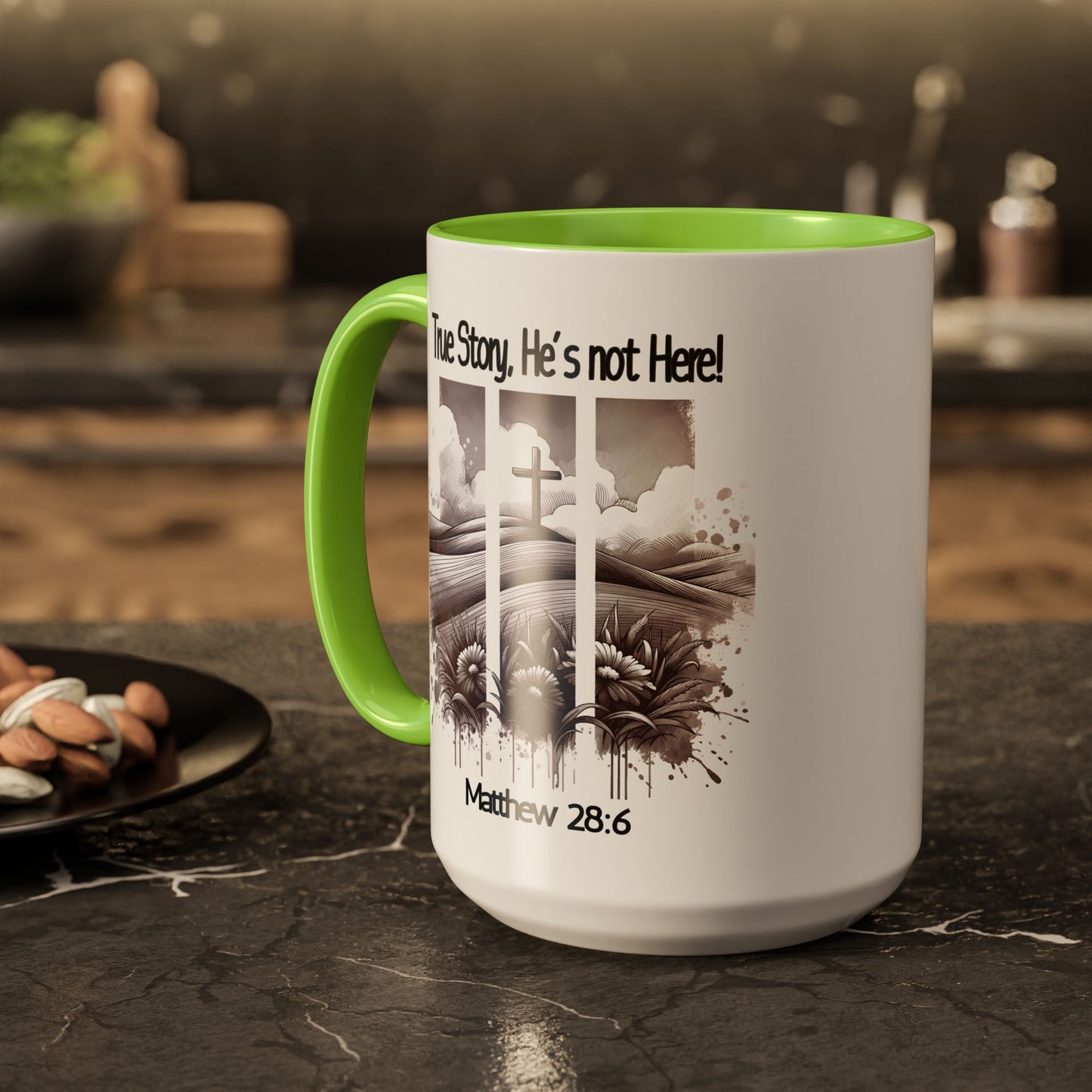 Inspirational Religious Mug - True Story, He's Not Here! (11oz or 15oz)
