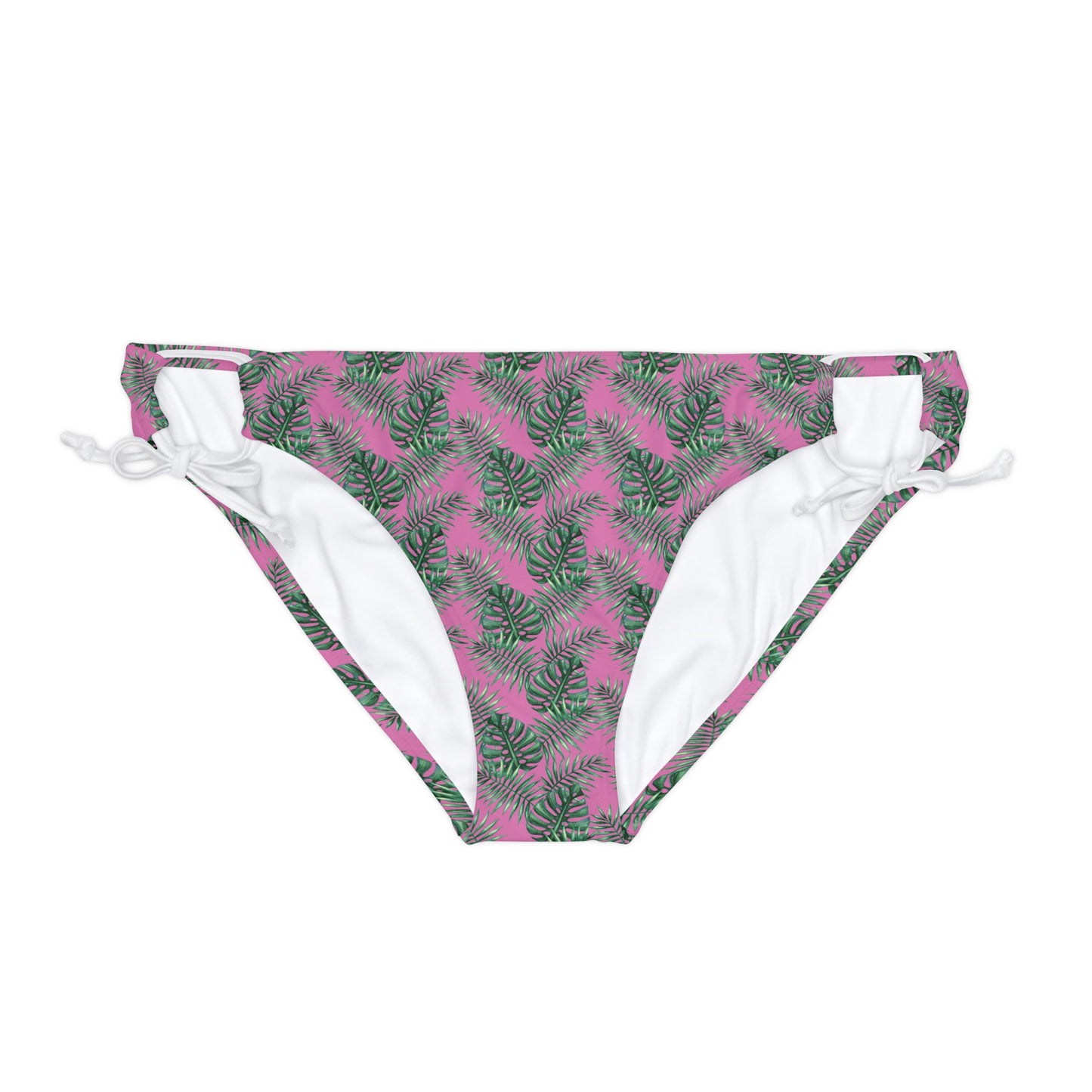 Pink Tropical Bliss Loop Tie Side Bikini Bottom (AOP)