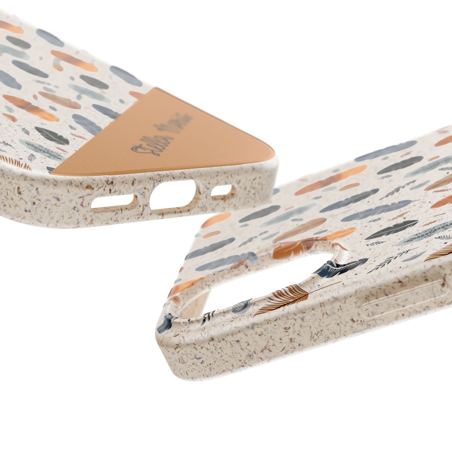 Personalized Whispering Feathers Samsung and iPhone Biodegradable Case, Custom Name Case.