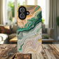 Magnetic iPhone Cases with Green Marble Design, Tough Magnetic Cases, iPhone Accessories, Gift for Her, Trendy iPhone Cover