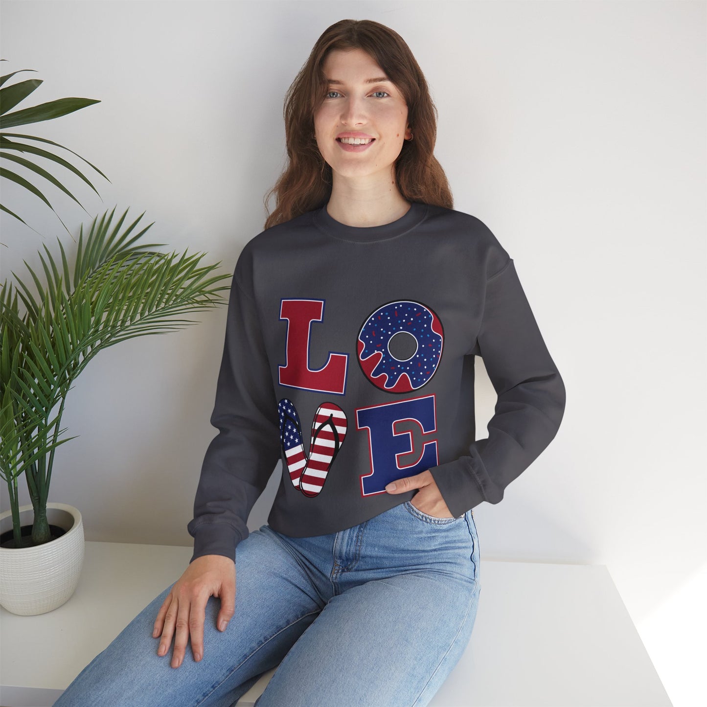 Patriotic LOVE Unisex Heavy Blend™ Crewneck Sweatshirt