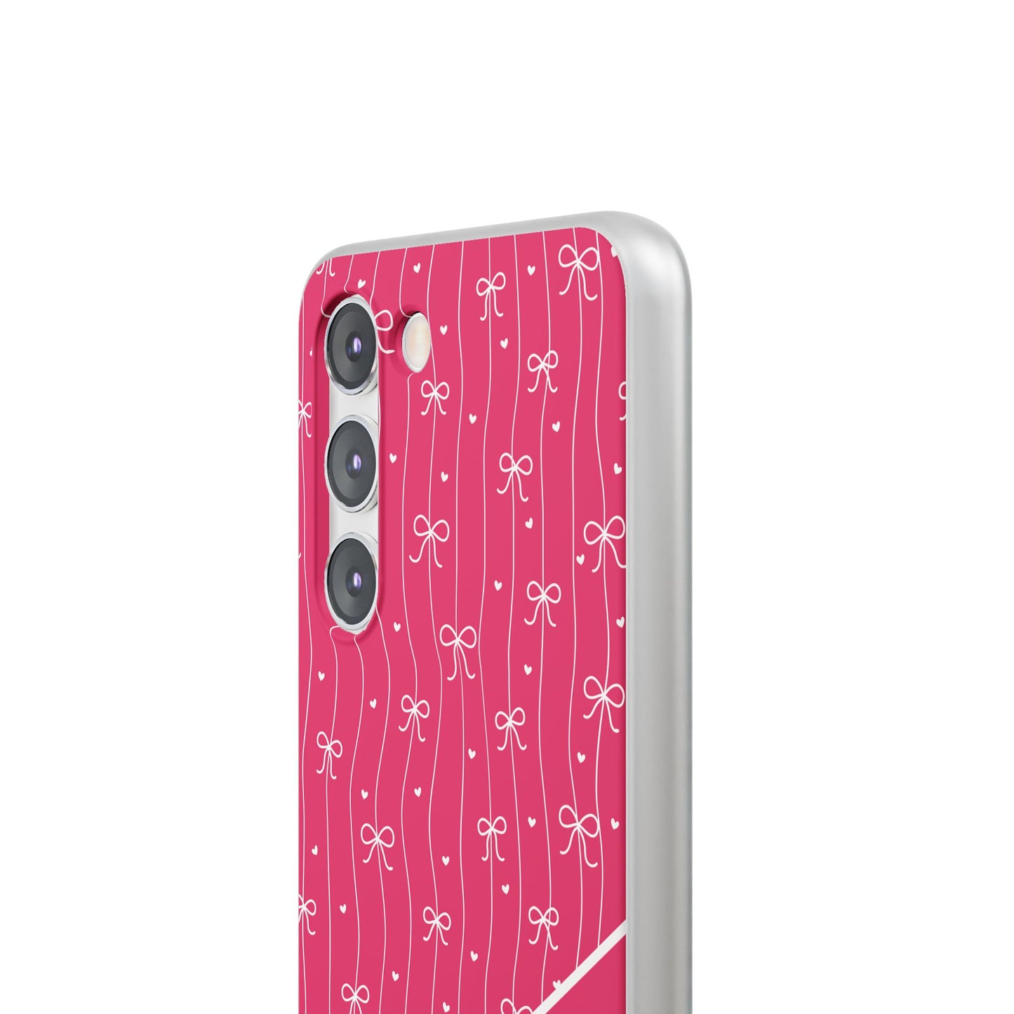 Personalized Pink Bow Coquette Slim Flexi iPhone and Samsung Cases — Custom Name or Affirmation