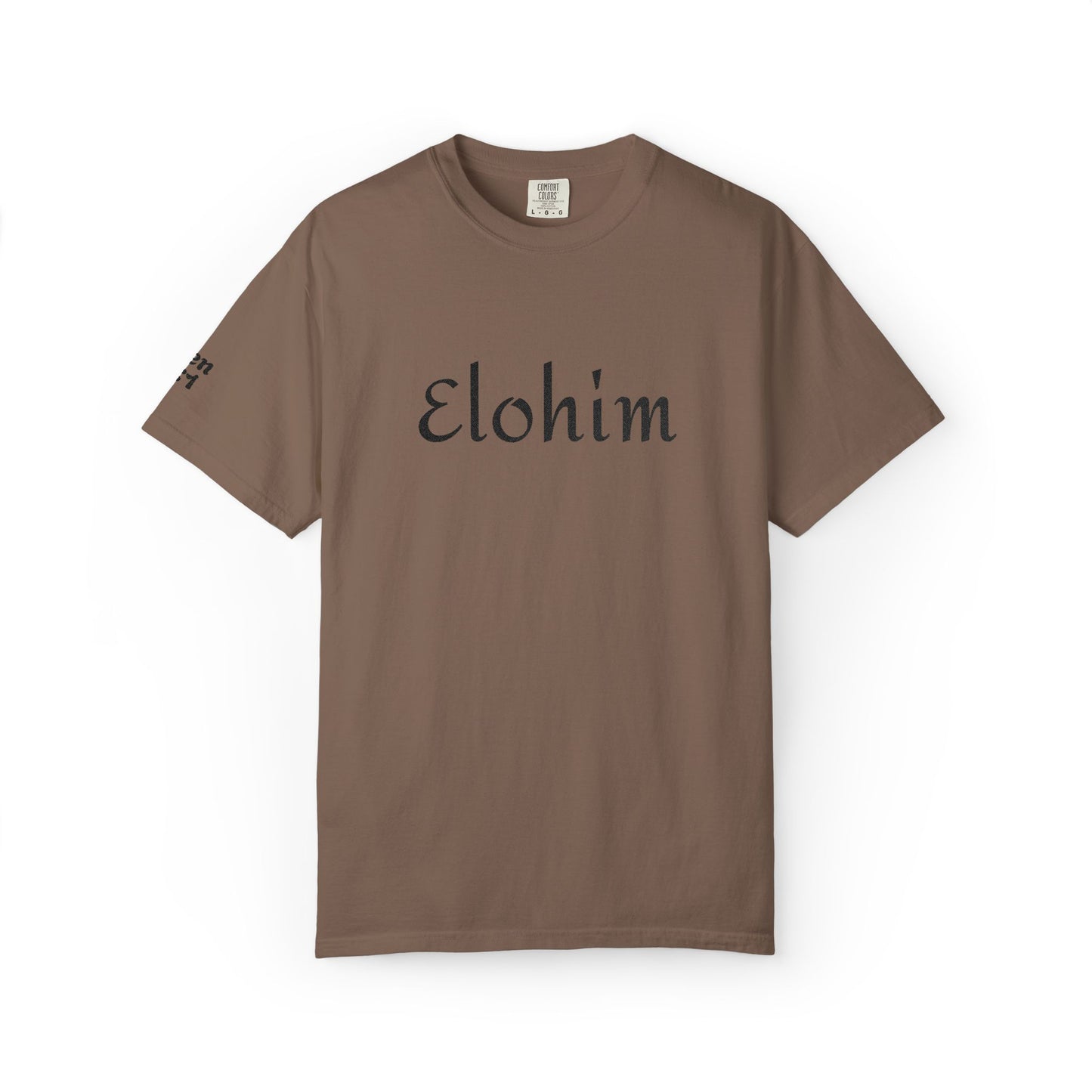 Embroidery 'ELOHIM, GENESIS 1:1' - Faith-Based Unisex Garment-Dyed Comfort Colors T-shirt, Faith Gift Tee, Religious Tee, Embroidery Tee.