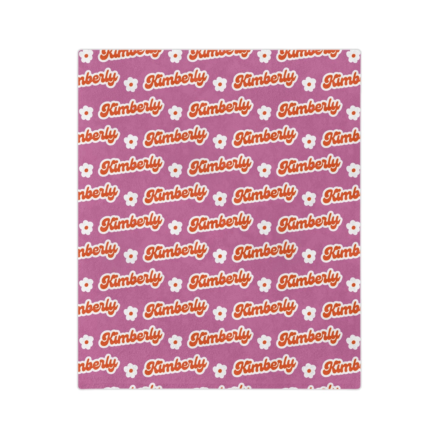 Personalized Name Velveteen Microfiber Blanket — Black Patterned Name Script Cozy Throw