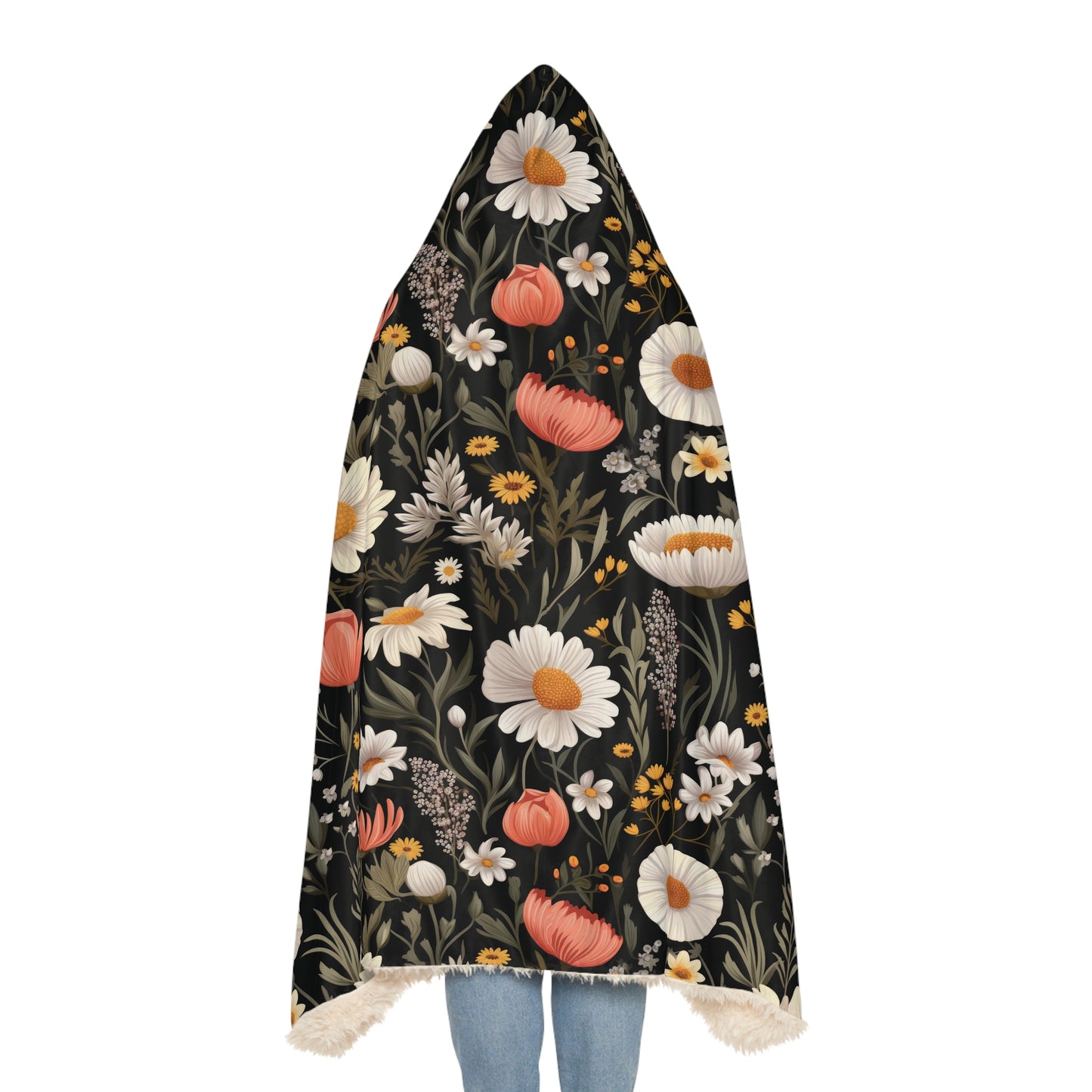 Blossom Elegance: Noir Garden Snuggle Blanket