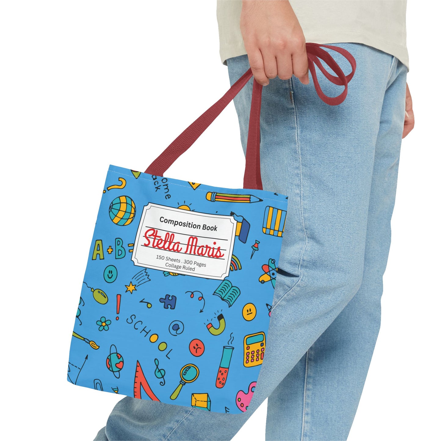 Personalized Classroom Couture Composition Book Inspired Tote Bag, Back to School Tote, Teacher Gift, Kids Bag, Custom Name Bag, Educational Accessories, Back to School Tote Bag.