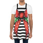 Striped Red Bow Apron with Detachable Straps - Lightweight Cooking Accessory