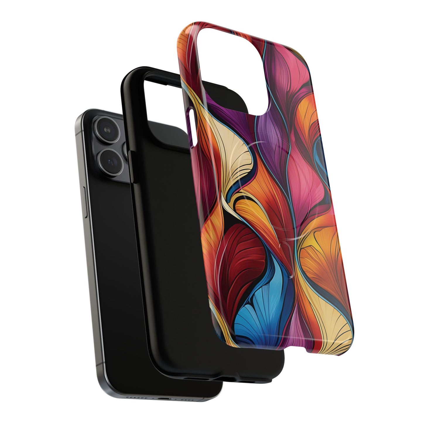 Vibrant Leaf Wave Tough Magnetic Phone Case, Vibrant Smartphone Cover, Unique Protective Case for Gifts, Phone Accessories, Trendy Design