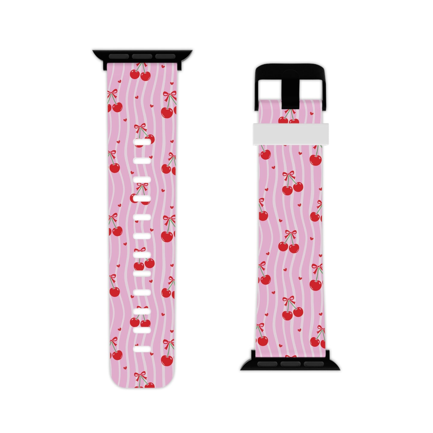 Cherry Blossom Dreams Apple Watch Band — Pink Retro Cherry Silicone Strap