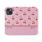Personalized Cherry Blossom Dreams Flip iPhone and Samsung Cases — Wallet Folio with Name & Affirmation.