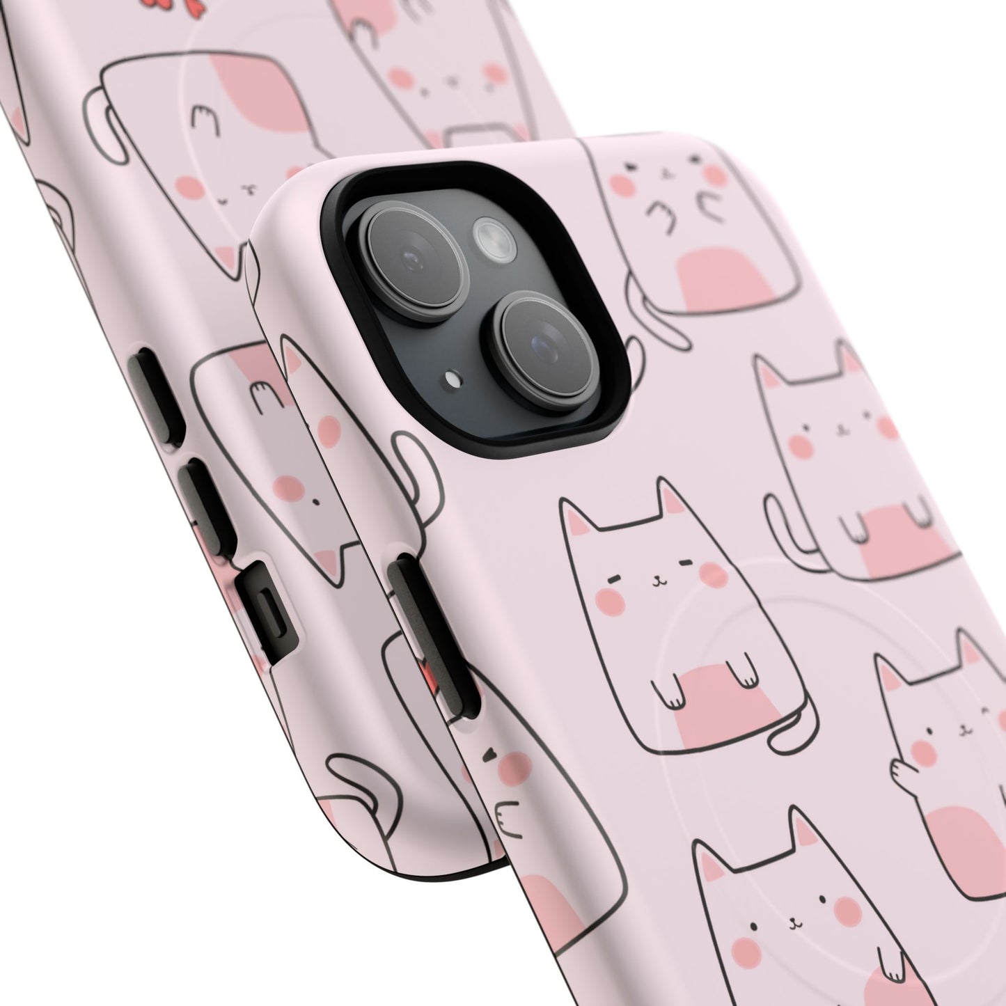 Cute Cat Magnetic iPhone Case, Tough iPhone Cover, Cat Lover Gift, Kawaii Style Case, Pet-Themed Gift