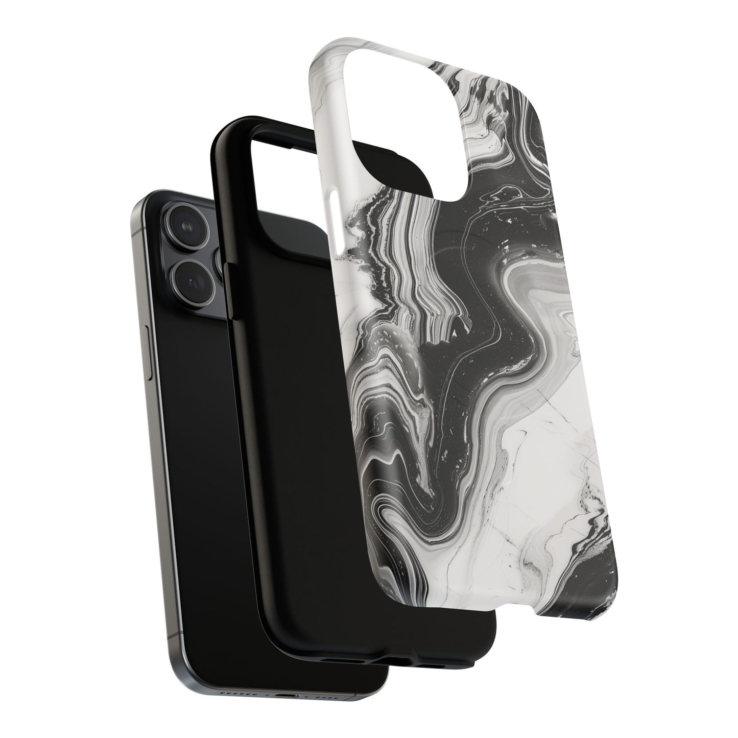 Black Marble Magnetic iPhone Case for Tough Protection, Stylish iPhone Mobile Accessory, Fashionable Gift, Unique Marble iPhone Design, Durable Smartphone Cover