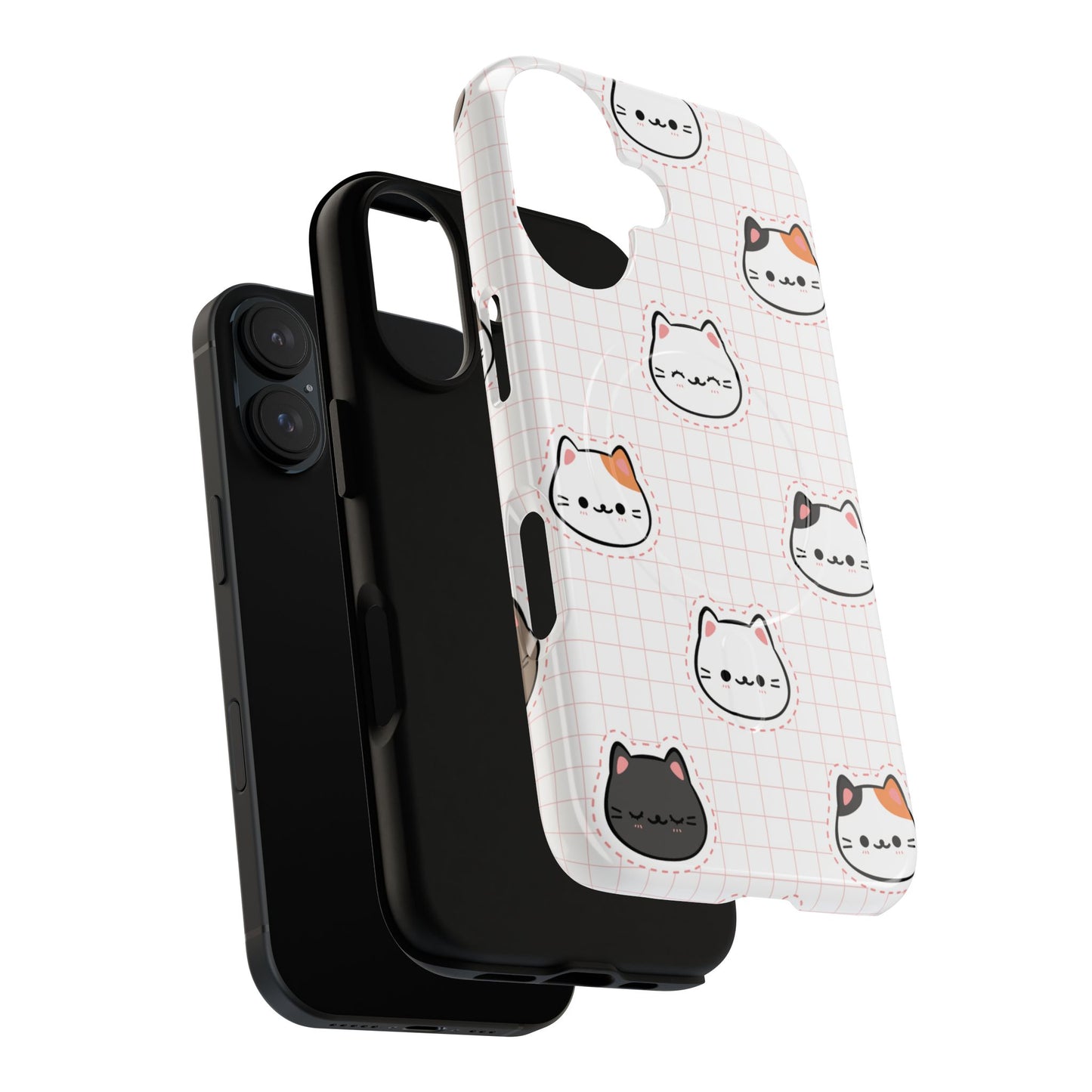 Cute Cat Tough Magnetic Case, iPhone Cover, Cat Lover Gift, Cute Cat Accessories, Pet-Themed iPhone Case
